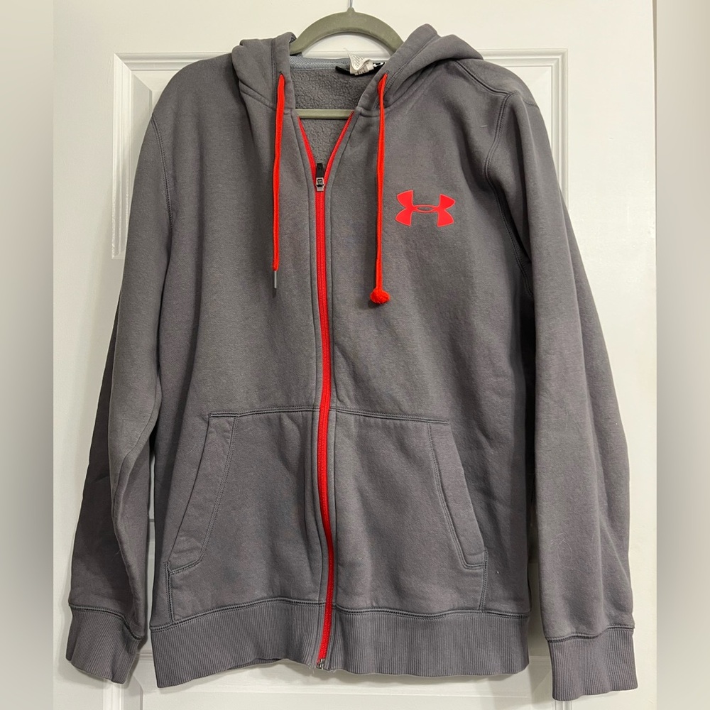 Under Armour Gray Hoodie with Red Accents